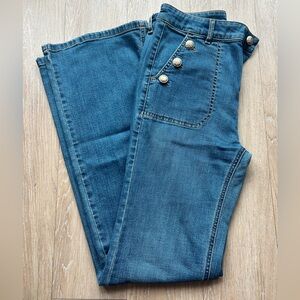 Stylish Blue Flare Sailor Jeans for Women